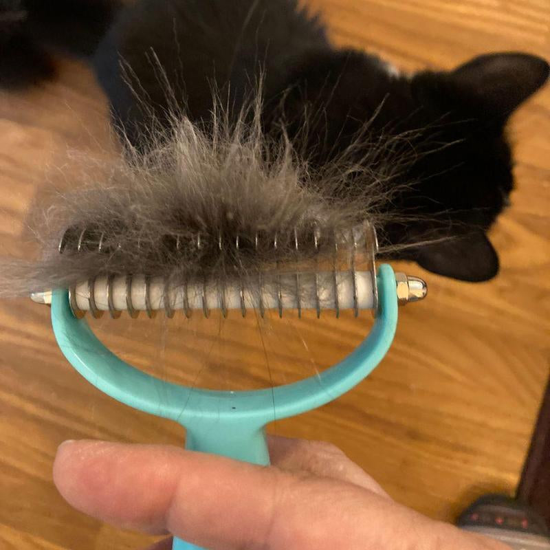 Uproot Clean Deshedder for Dogs, Cats, and Rabbits - Professional Grooming Tool with 9 & 17 Blades for Medium to Long Hair - Gentle Deshedding Brush for Comfortable Pet Care