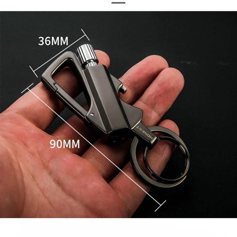 Multifunctional Keychain Kerosene Lighter with Beer Bottle Opener - Portable Outdoor Igniter and Smoking Accessory for Men