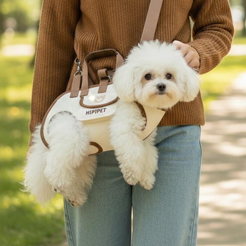 HIPIPET Portable Dog and Cat Backpack Carrier - Soft, Breathable Pet Bag with Adjustable Straps, Built-in Leash, and Storage for Treats and Essentials - Ideal for Travel, Outdoor Activities, and Public Transport