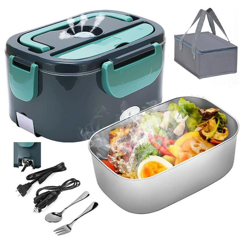 Electric Lunch Box Food Heater - 65W Fast Heating, Portable Self-Heating Food Warmer for Work, Car, and Outdoors - Available in Pink, White, and Grey with Lunch Bag