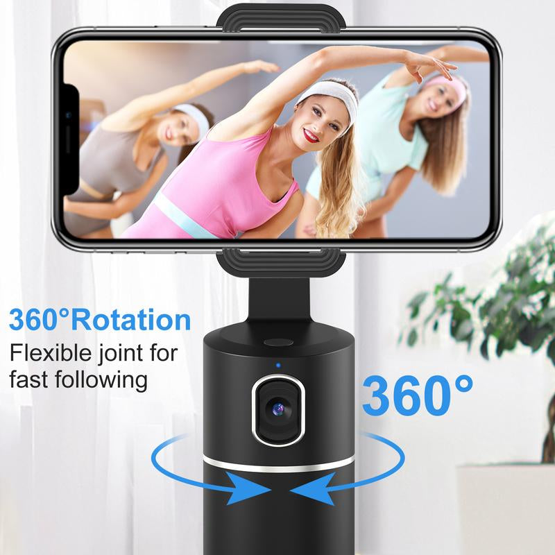 Auto Face Tracking Tripod with 360° Rotation - Ideal for Live Streaming and Vlogging, No App Required, Rechargeable Battery, Perfect Mother's Day Gift for Smartphone Users