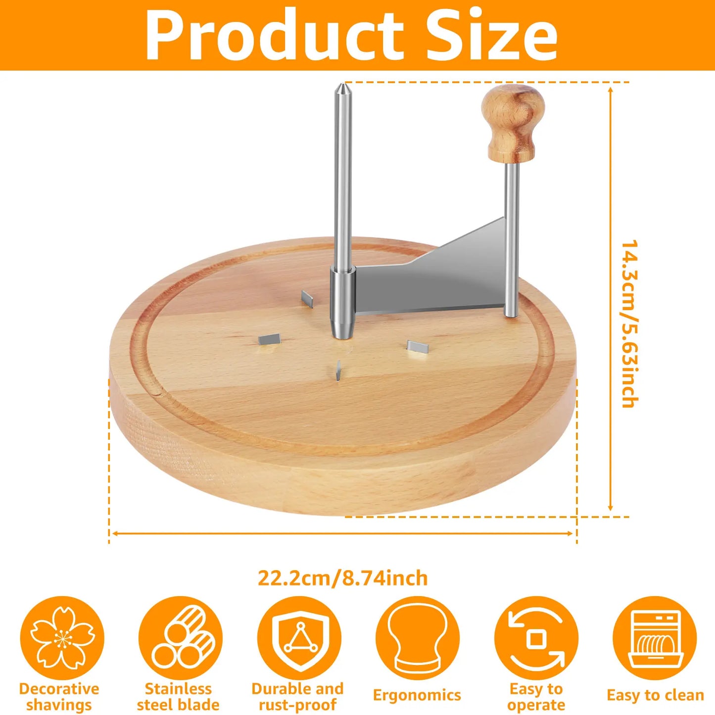 Stainless Steel Handheld Cheese Curler and Shaver - Versatile Grater for Cheese and Chocolate in the Kitchen