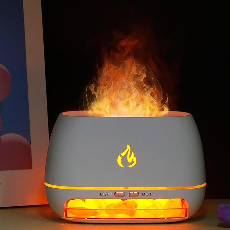 Aromatherapy Diffuser with Simulated Flame Design, 7 Color Options, USB-Powered Essential Oil Diffuser and Humidifier for Home Use