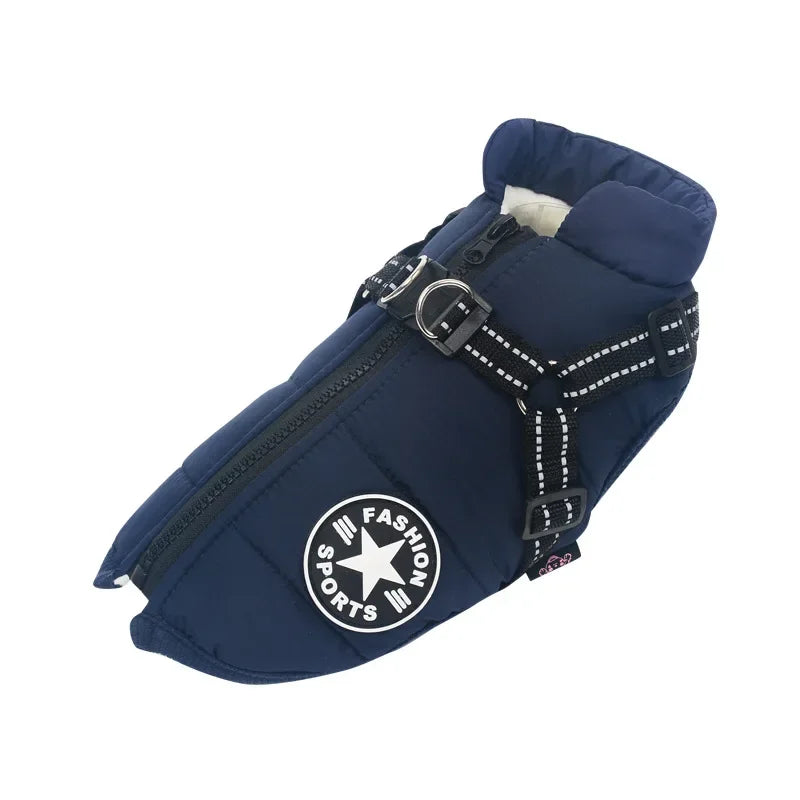 Premium Waterproof Dog Jacket with Built-in Harness - Winter Coat for Large and Small Breeds