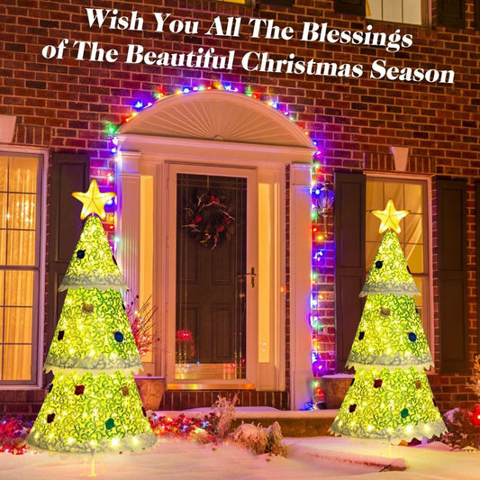 4.6-Foot Pre-Lit Collapsible Christmas Tree Featuring 110 LED Lights