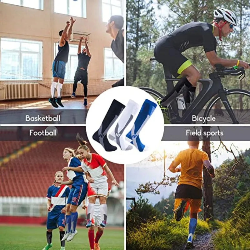 Men's Compression Socks for Athletic Performance - 30 mmHg Support for Varicose Veins, Available in Sets of 2, 3, or 4 Pairs