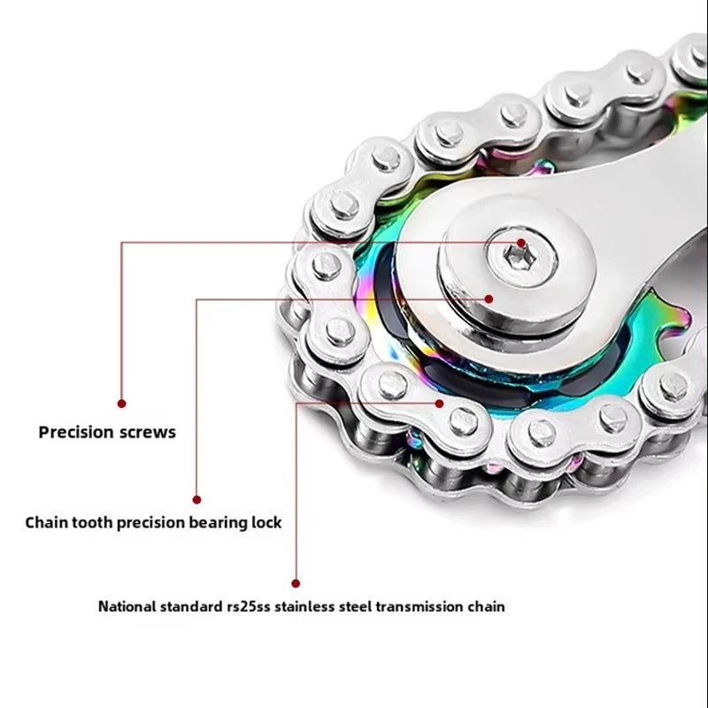 Sprocket Flywheel Metal Fidget Spinner - Stress Relief Toy for Adults and Children