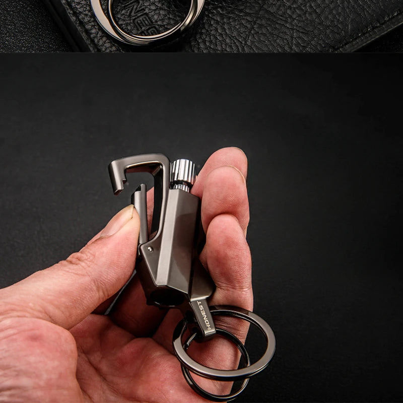Multifunctional Keychain Kerosene Lighter with Beer Bottle Opener - Portable Outdoor Igniter and Smoking Accessory for Men