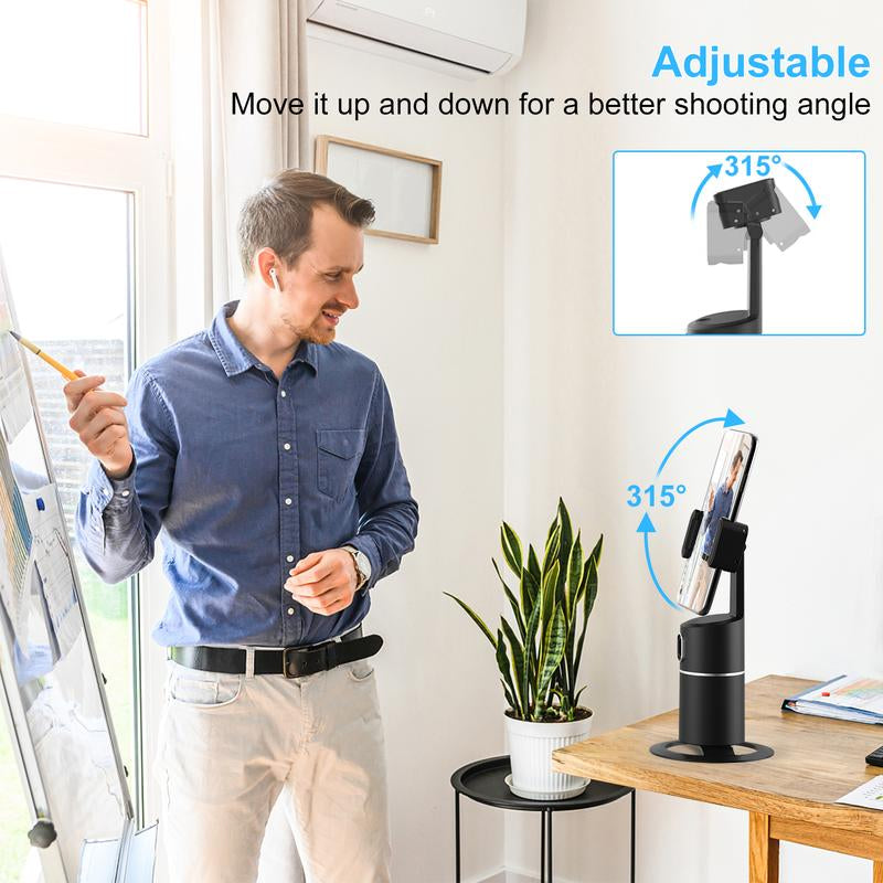 Auto Face Tracking Tripod with 360° Rotation - Ideal for Live Streaming and Vlogging, No App Required, Rechargeable Battery, Perfect Mother's Day Gift for Smartphone Users