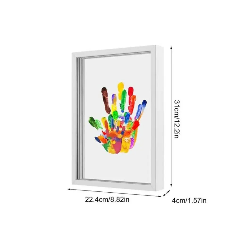 Handprint and Footprint Photo Frame Kit - DIY Wooden Keepsake for Treasured Family, Baby, and Pet Memories