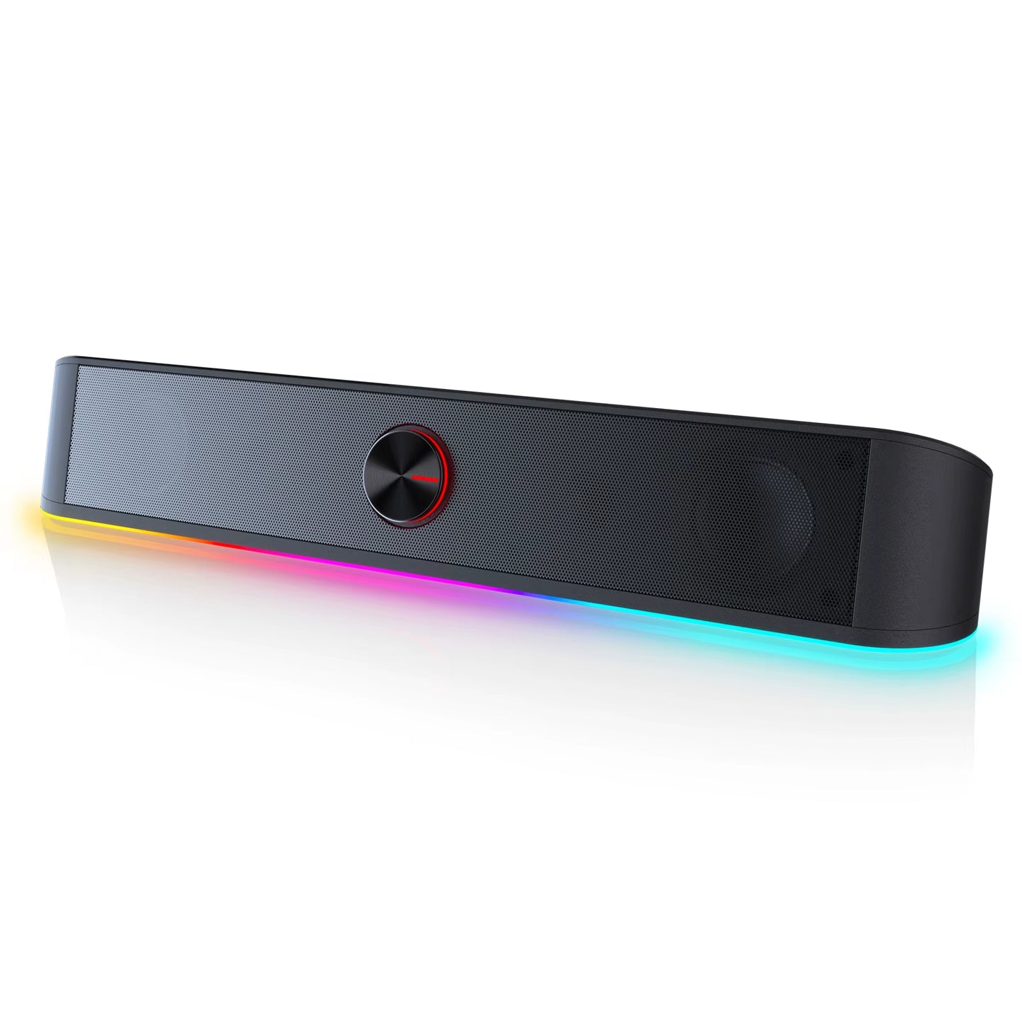 GS560 Adiemus RGB USB Desktop Soundbar - 2.0 Channel Computer Speaker with Dynamic Audio-Light Synchronization and Display