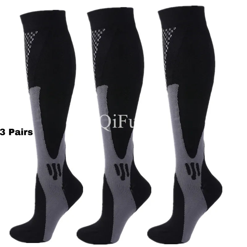 Men's Compression Socks for Athletic Performance - 30 mmHg Support for Varicose Veins, Available in Sets of 2, 3, or 4 Pairs