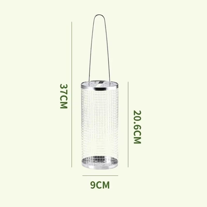 Portable Stainless Steel Barbecue Grill Basket for Outdoor Cooking and Camping