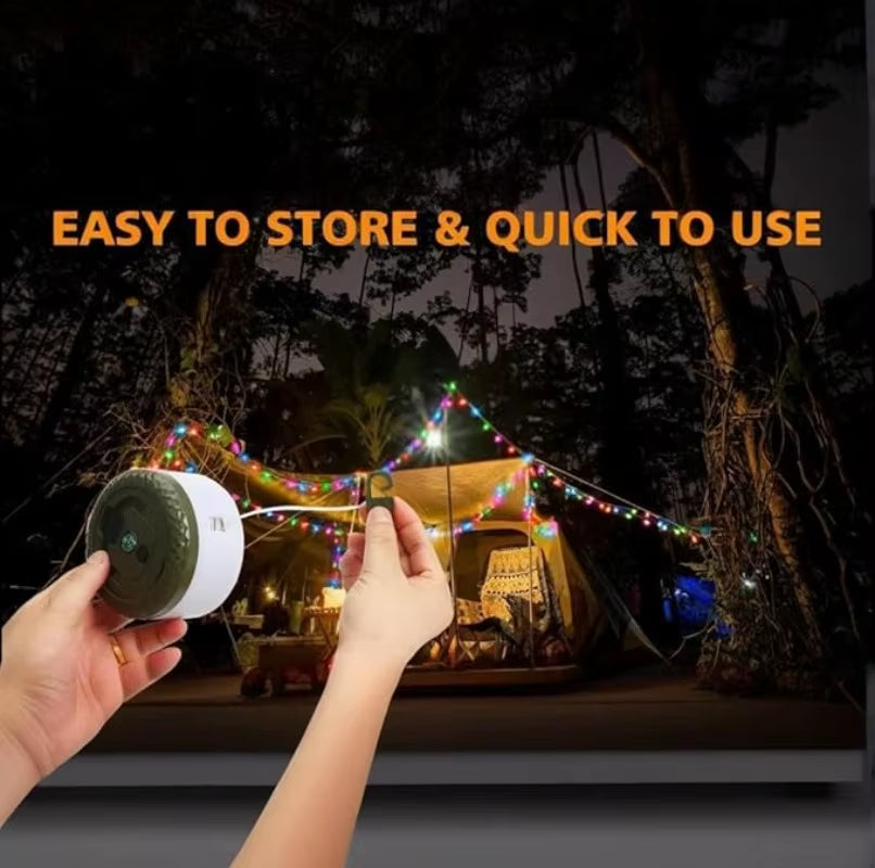 Premium Waterproof USB Rechargeable Outdoor Camping String Lights for Courtyards and Hiking
