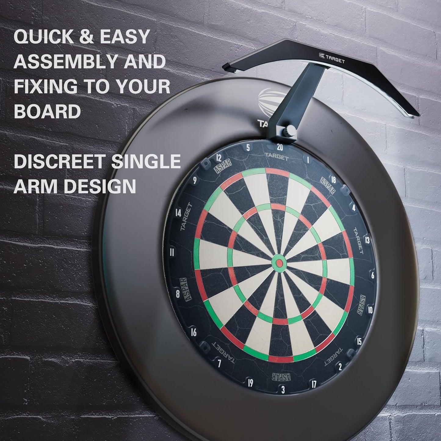 LED Dartboard Lighting System - Enhanced Illumination for Dart Boards | 3M Extended Cable | Universal Fit for All Dart Boards | Effortless Assembly | Premium Darts Accessories