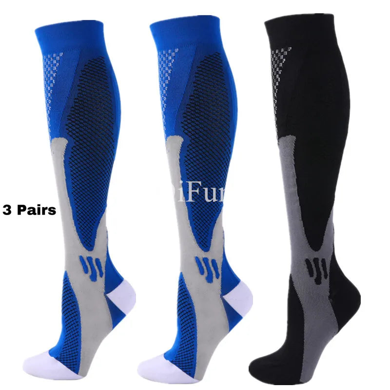 Men's Compression Socks for Athletic Performance - 30 mmHg Support for Varicose Veins, Available in Sets of 2, 3, or 4 Pairs