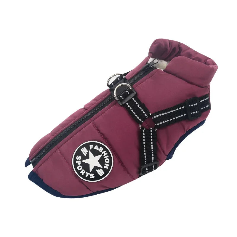 Premium Waterproof Dog Jacket with Built-in Harness - Winter Coat for Large and Small Breeds