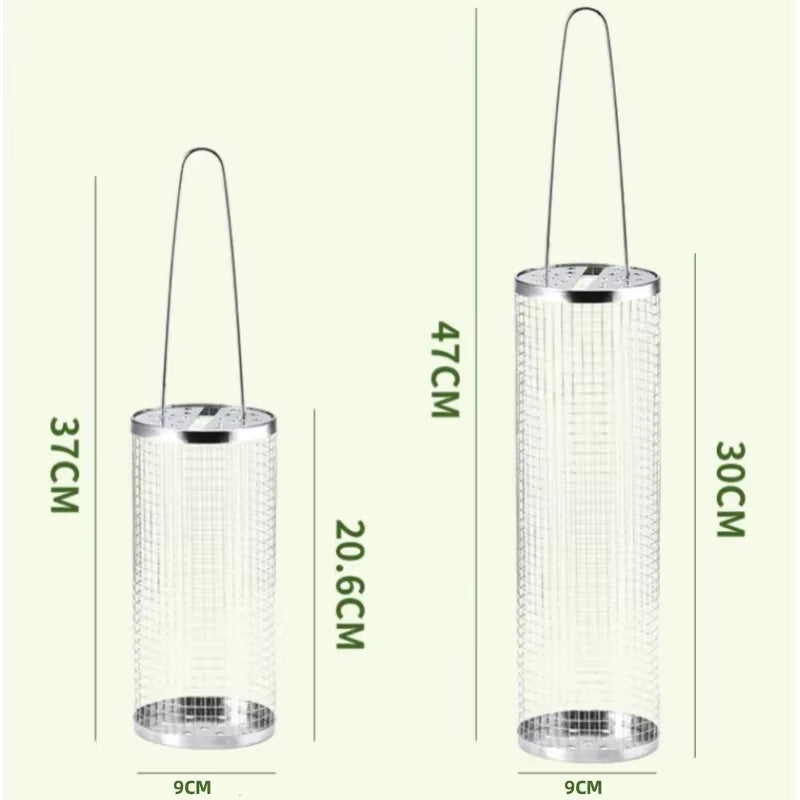 Portable Stainless Steel Barbecue Grill Basket for Outdoor Cooking and Camping