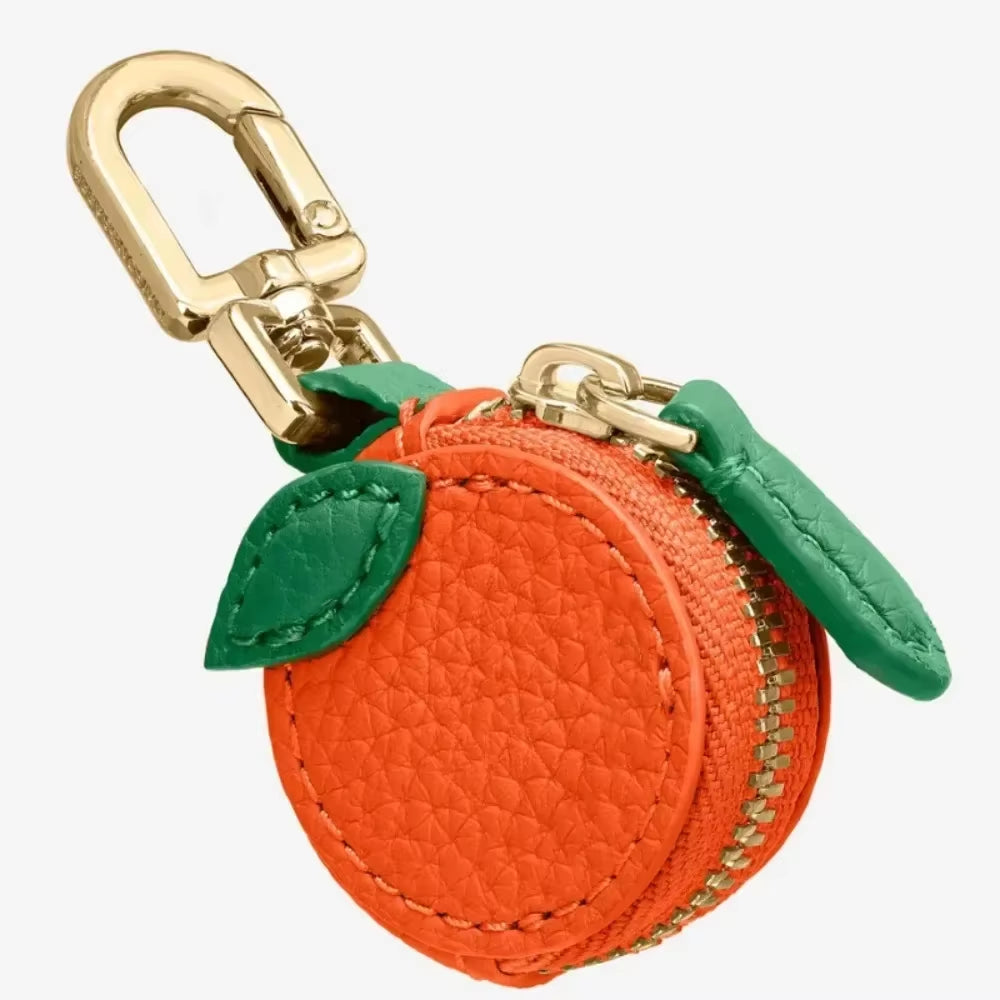 Mini Cherry-Shaped PU Leather Coin Purse - Adorable Strawberry Design Keychain and Earphone Storage Bag, Korean Style