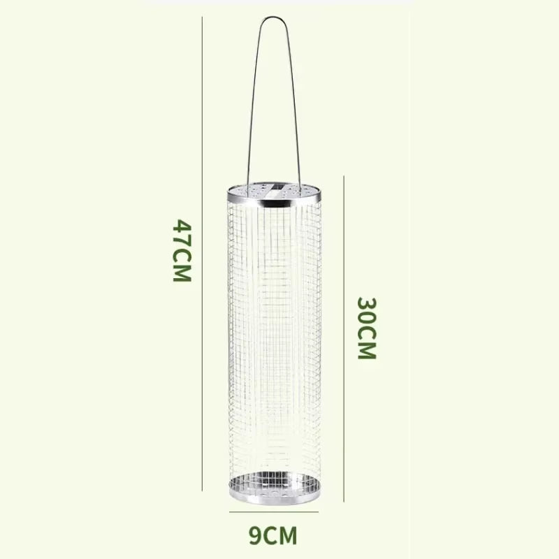Portable Stainless Steel Barbecue Grill Basket for Outdoor Cooking and Camping