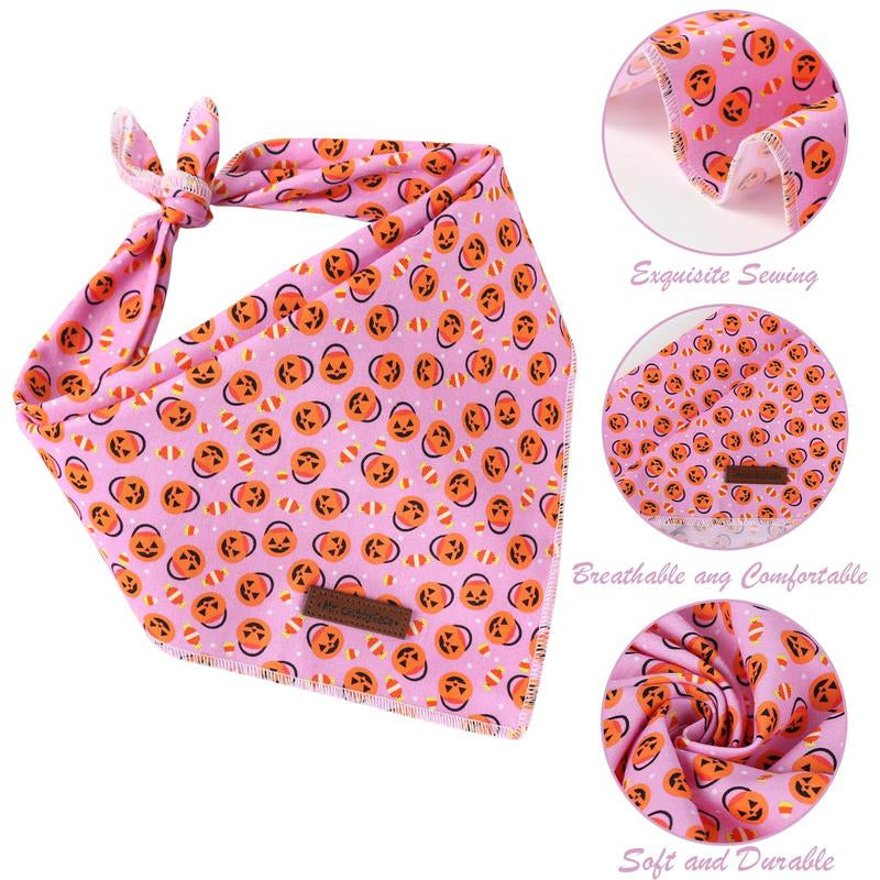 MR. CHUBBYFACE Reversible Fall Orange Plaid Dog and Cat Bandanas