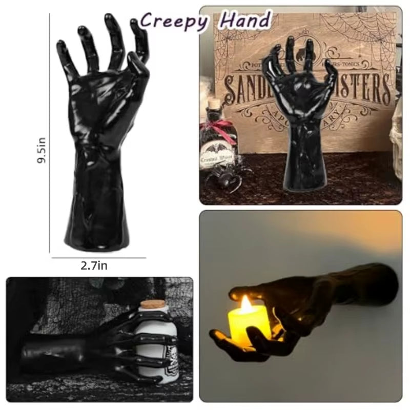 Life-Size Gothic Wall-Mounted Hands for Candle Display Decor on Halloween