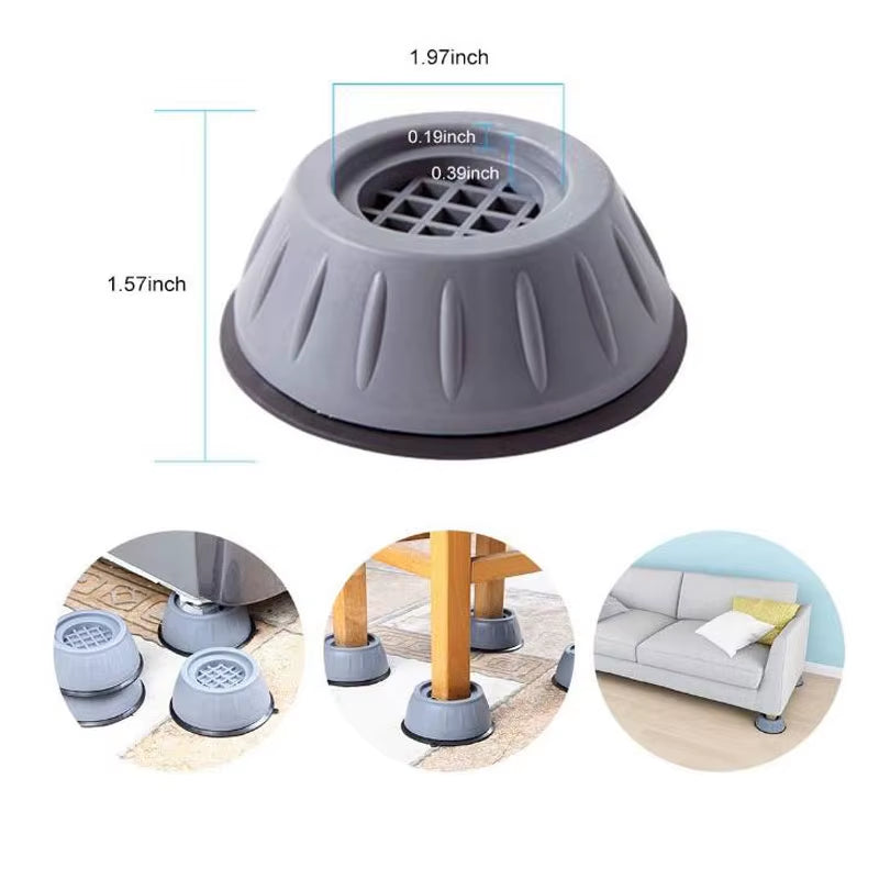 Professional Anti-Vibration Pads for Washing Machines - Set of 4 Shock Absorbing and Noise-Reducing Support Mats to Reduce Movement