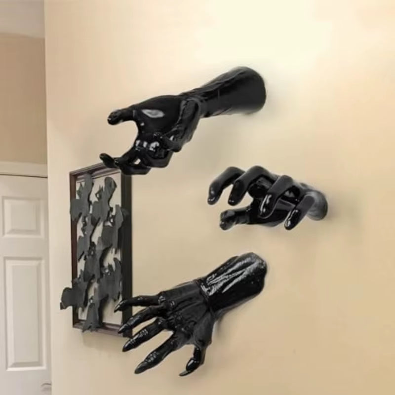 Life-Size Gothic Wall-Mounted Hands for Candle Display Decor on Halloween