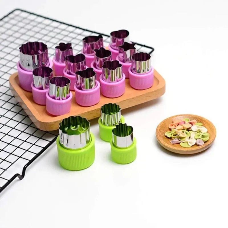 Premium Stainless Steel Vegetable and Fruit Cutter Set with Durable Cookie Stamps and Cake Molds