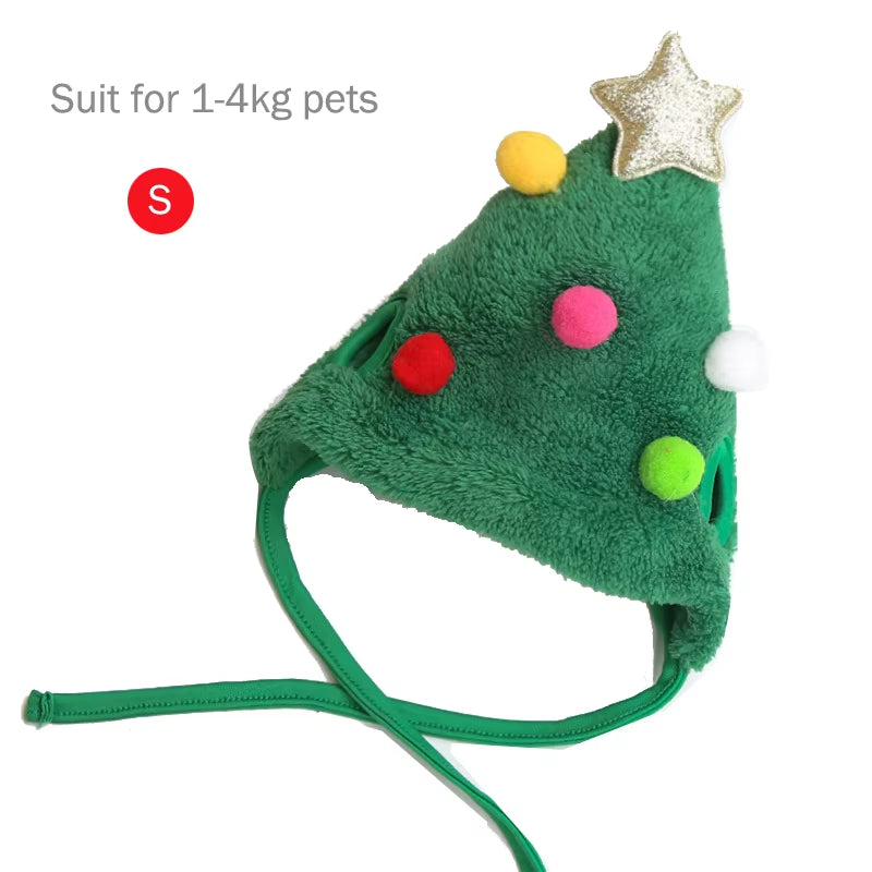 Festive Dog Christmas Hat and Santa Bibs for New Year Celebrations - Charming Bandana Accessories for Puppies and Cats