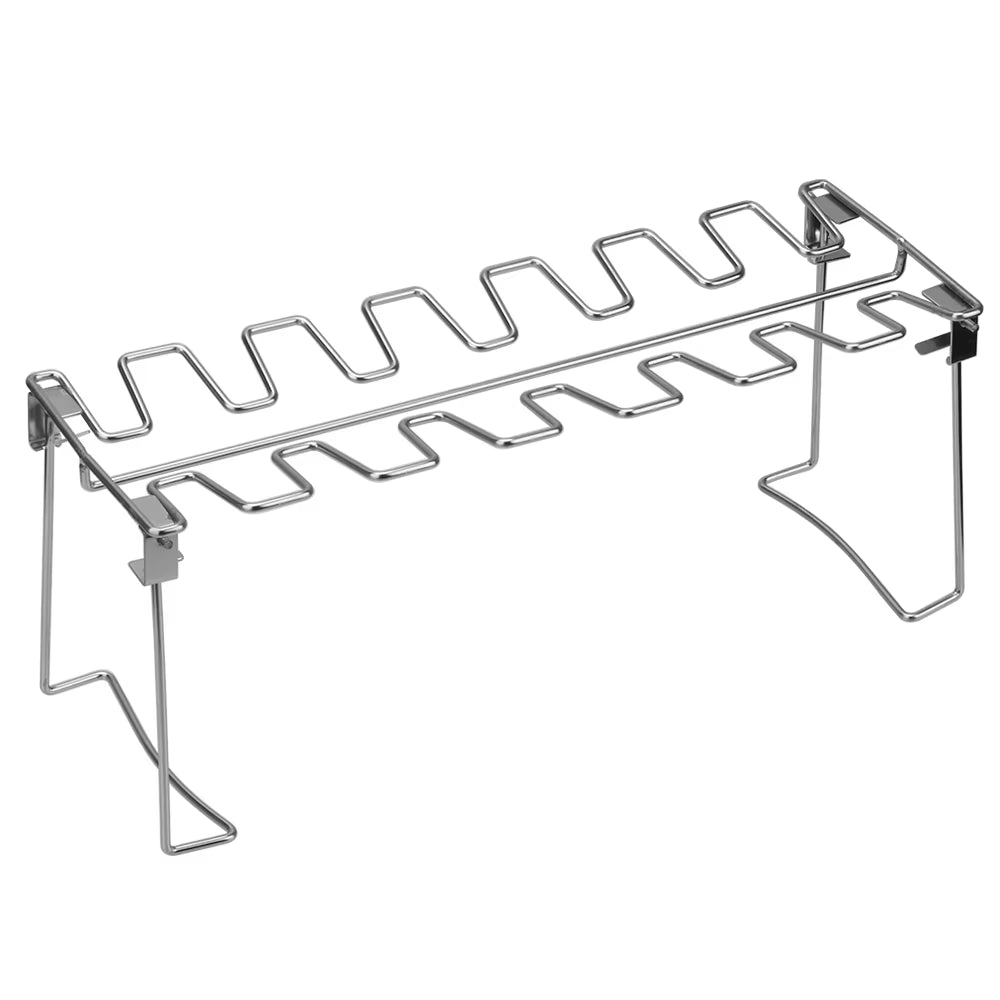 Stainless Steel BBQ Drumstick Holder with 14 Slots - Versatile Grill Rack for Chicken Legs, Wings, and Ribs - Ideal for Smoker and Oven Roasting