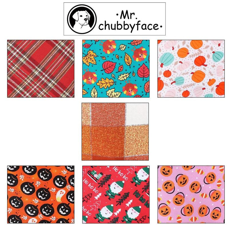 MR. CHUBBYFACE Reversible Fall Orange Plaid Dog and Cat Bandanas