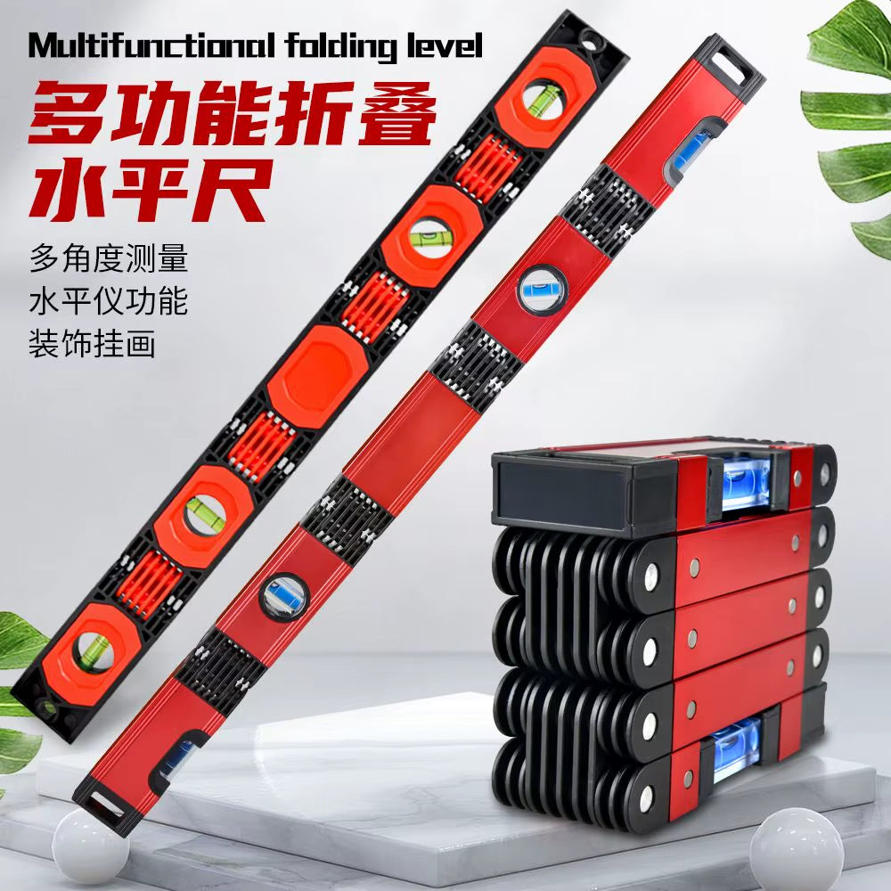 Folding Horizontal Angle Measurement Ruler with Magnetic Leveling and Durable Design, Portable Balancing Tool