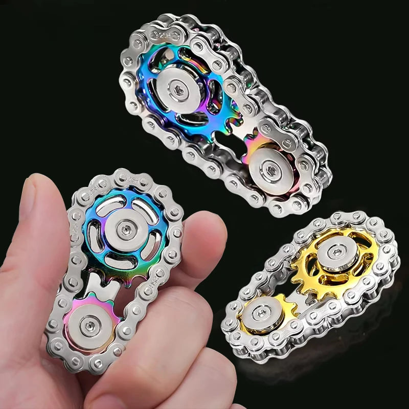 Sprocket Flywheel Metal Fidget Spinner - Stress Relief Toy for Adults and Children