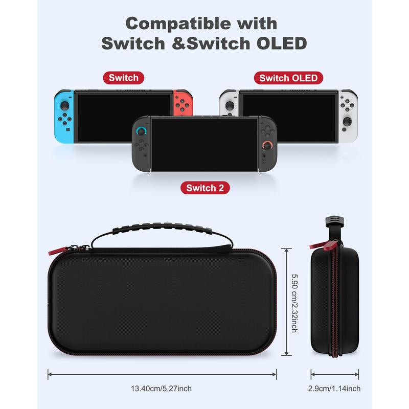 ESYWEN Hard Shell Carrying Case for Nintendo Switch 2 (2025) and Switch/Switch OLED - Protective Case for Accessories and Games