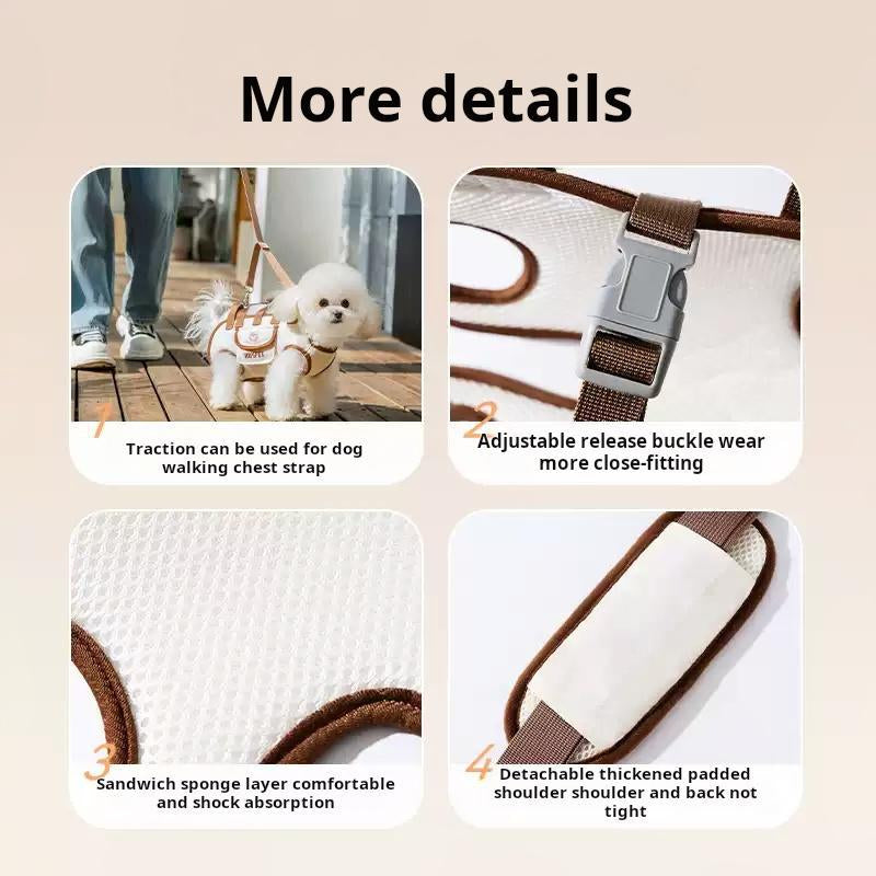HIPIPET Portable Dog and Cat Backpack Carrier - Soft, Breathable Pet Bag with Adjustable Straps, Built-in Leash, and Storage for Treats and Essentials - Ideal for Travel, Outdoor Activities, and Public Transport