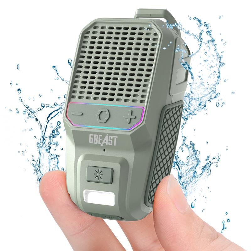 GBEAST Wearable Bluetooth Speaker with RGB Lighting, Waterproof Design, Noise Cancellation, 30-Hour Battery Life - Ideal Gift for Fathers and Husbands
