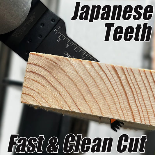 7-Piece Extra-Long HCS Curved Edge Oscillating Saw Blade Set for Wood and Plastic - 31mm