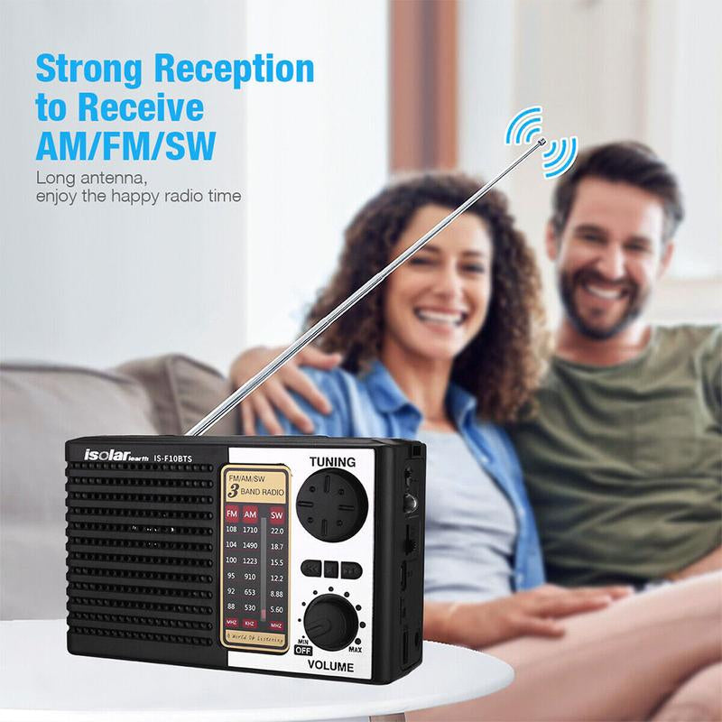 High-Quality Portable Solar Emergency Radio with MP3 Player, FM/AM & Shortwave Reception, Rechargeable and Ultra-Portable Design