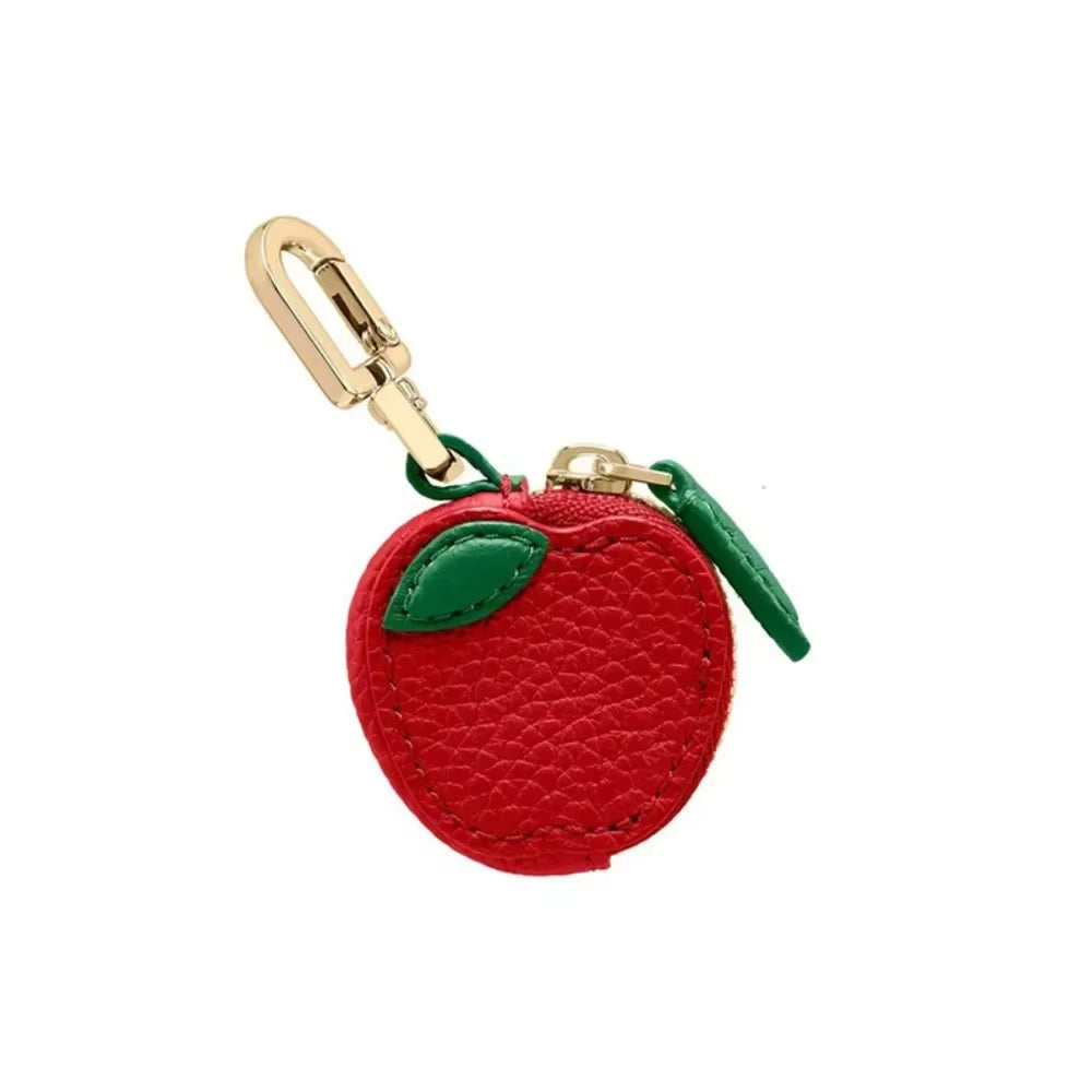 Mini Cherry-Shaped PU Leather Coin Purse - Adorable Strawberry Design Keychain and Earphone Storage Bag, Korean Style