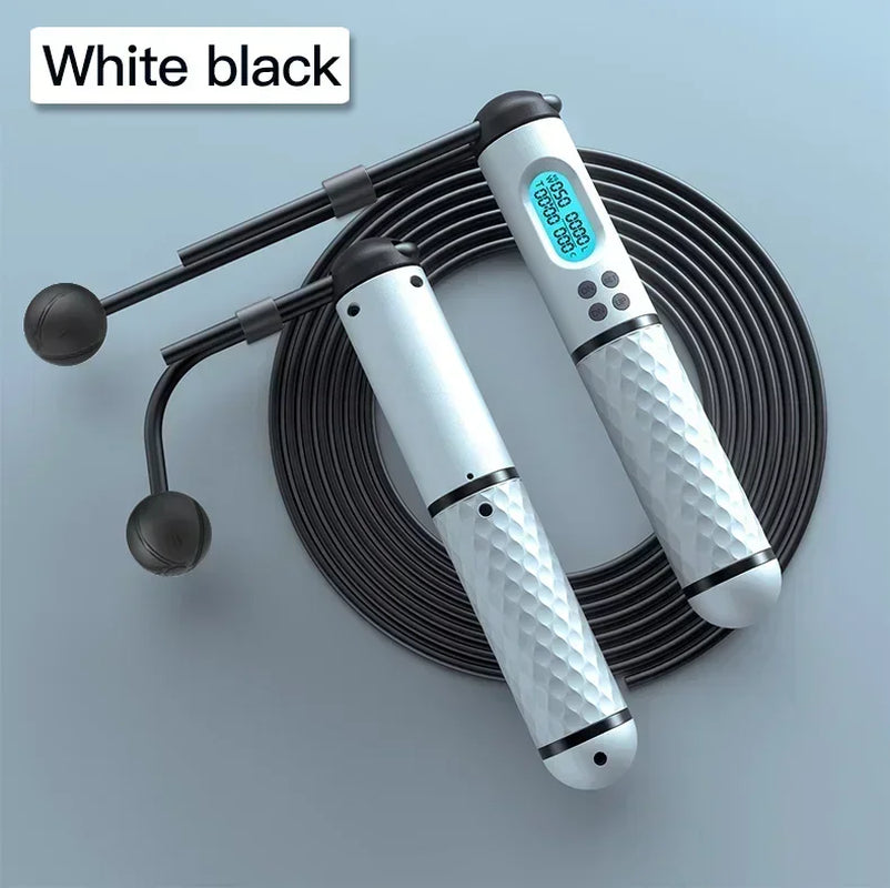 Professional Dual-Function Jump Rope with Digital Counter, High-Speed Ball Bearings, and Ergonomic Non-Slip Handles for Enhanced Calorie Tracking and Fitness.