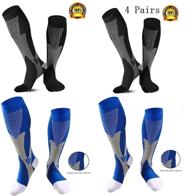 Men's Compression Socks for Athletic Performance - 30 mmHg Support for Varicose Veins, Available in Sets of 2, 3, or 4 Pairs