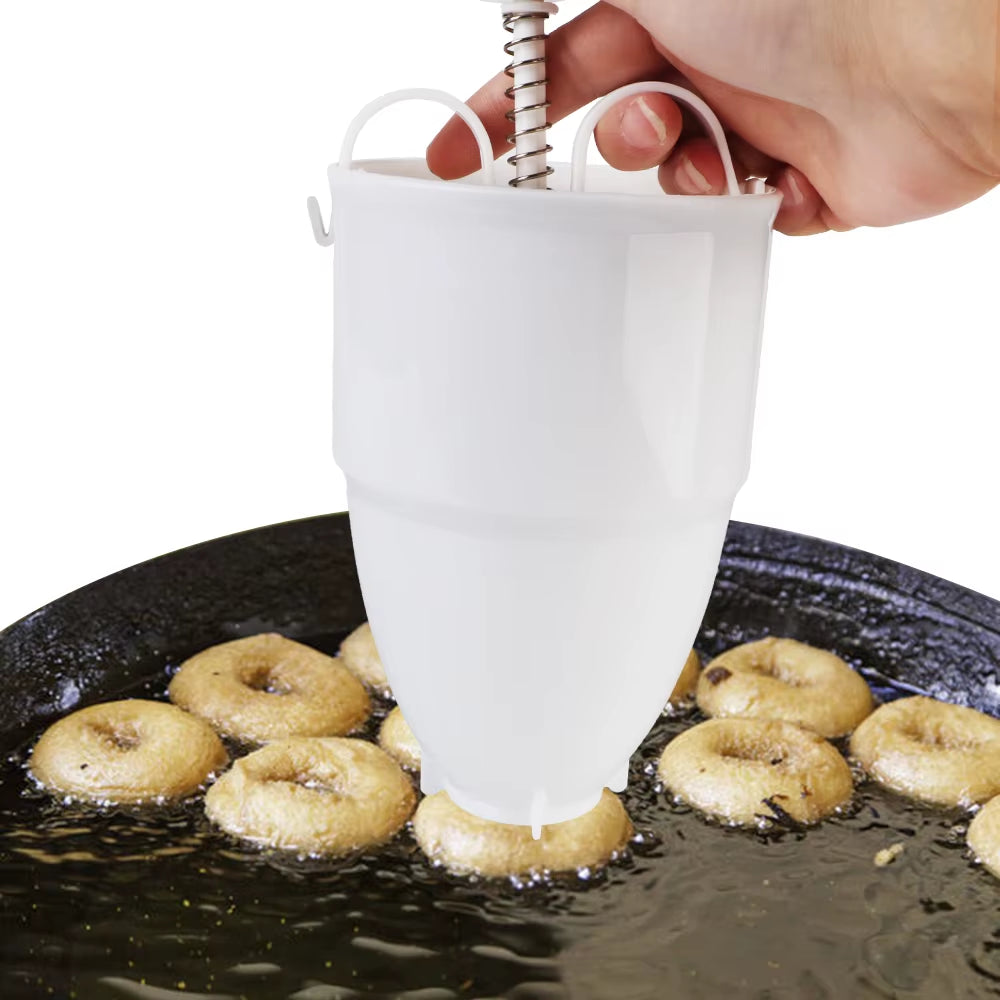 Portable Manual Deep Fry Donut Maker and Waffle Dispenser - Lightweight and User-Friendly Design
