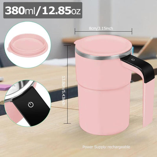 380ml Automatic Magnetic Stirring Coffee Mug with Rechargeable Electric Function and Digital Display - Ideal Gift for Family and Friends