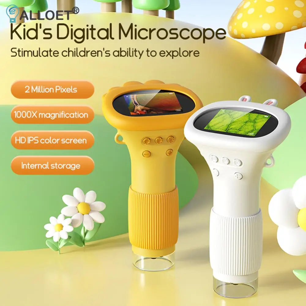 Handheld Digital Microscope 1000X with 2-Inch IPS Screen - Portable 2MP Lens for Biological, Insect, and Coin Observation