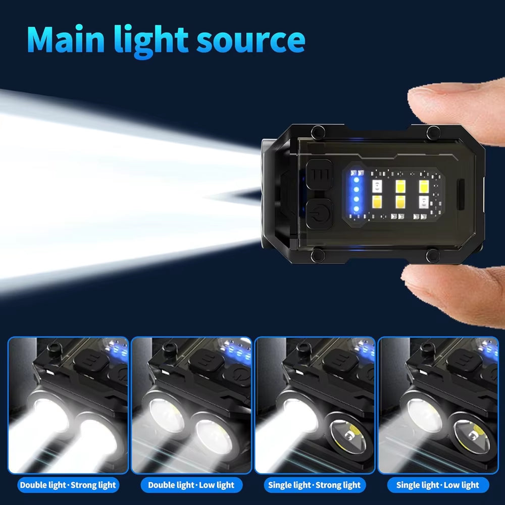 Rechargeable Mini LED Keychain Flashlight - 800 Lumens, USB-C, 8 Lighting Modes, Magnetic Design for Outdoor Activities and Emergencies
