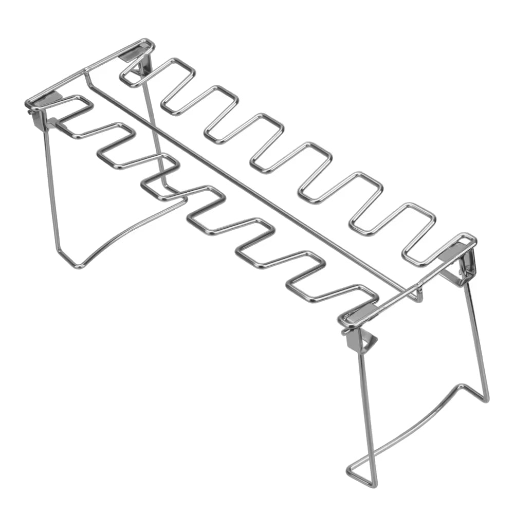 Stainless Steel BBQ Drumstick Holder with 14 Slots - Versatile Grill Rack for Chicken Legs, Wings, and Ribs - Ideal for Smoker and Oven Roasting