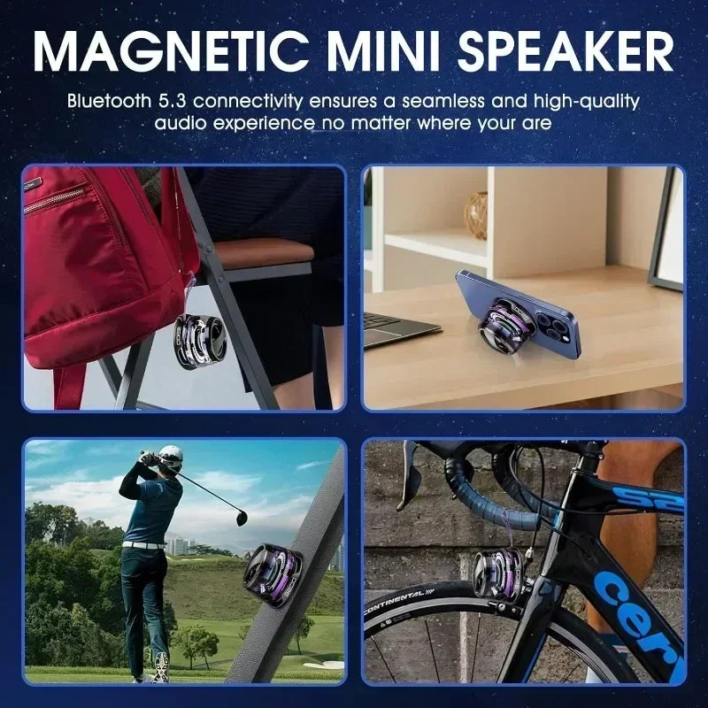 G200 Portable Bluetooth Speaker with RGB Lighting, Magnetic Design, Bluetooth 5.3 Connectivity, Compact Sound Box, 7-Hour Playback, and Integrated Phone Holder