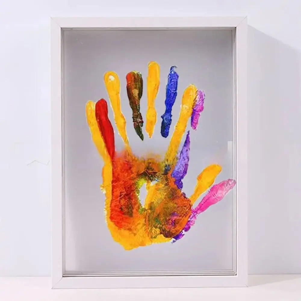 Handprint and Footprint Photo Frame Kit - DIY Wooden Keepsake for Treasured Family, Baby, and Pet Memories