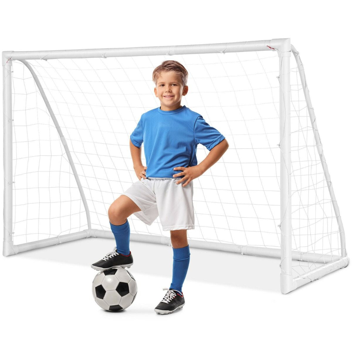 Portable Soccer Goal Featuring Durable PVC Frame and High-Strength Netting